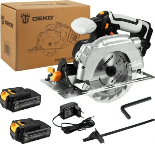 Пила циркулярная аккумуляторная DEKO DKCS20 Laser 20в 165мм 2*2.0ач [063-4210]