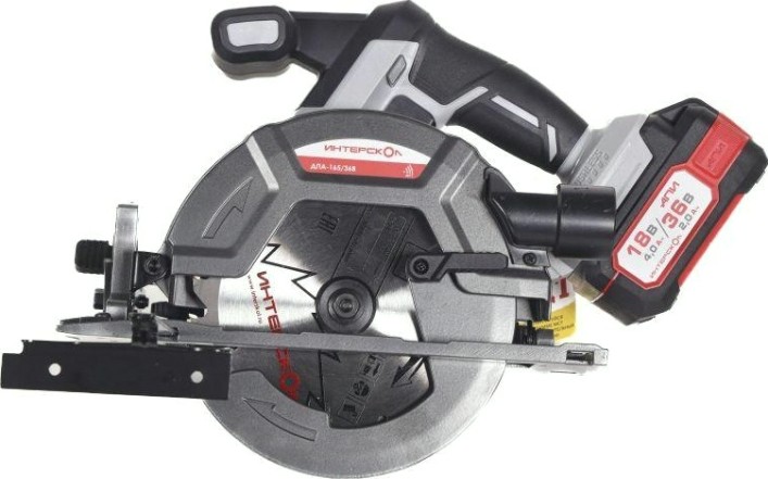 Пила циркулярная аккумуляторная ИНТЕРСКОЛ ДПА-165/36В [817.2.2.70]