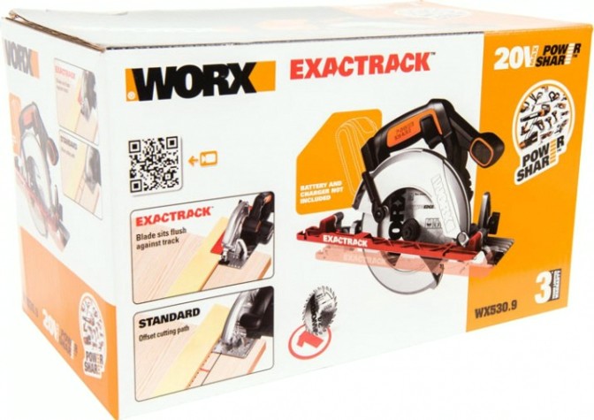 Пила дисковая аккумуляторная Worx WX530.9 без АКБ и ЗУ [WX530.9]