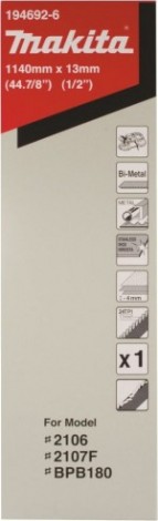 Пила кольцевая по металлу MAKITA 194692-6 1140x0.5х13x24TPI (для пластика/цв.мет.)