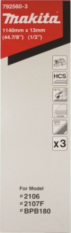 Пила кольцевая по металлу MAKITA 792560-3 1140x0.5х13x14TPI (для пластика/цв.мет.), 3 шт.