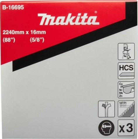 Пила кольцевая по металлу MAKITA B-16695 2240х0,5х16х14tpi (для цвет. мет) 3 шт.