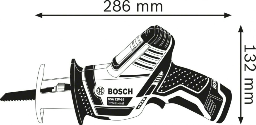 Пила сабельная аккумуляторная BOSCH GSA 12V-14 [0615990M3Z]