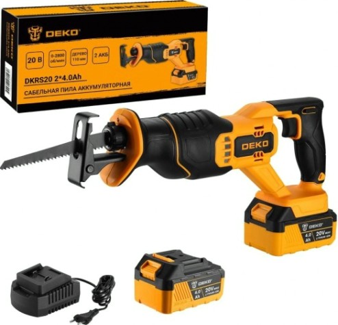 Пила сабельная аккумуляторная DEKO DKRS20 2*4.0Ah [063-4359]