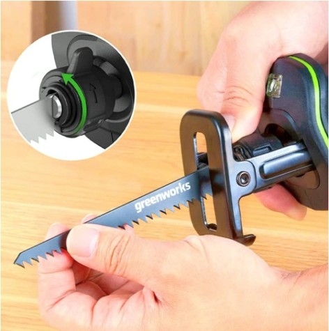 Пила сабельная аккумуляторная GREENWORKS GPT-CRS-25 1 200 507 компактная без АКБ и ЗУ [1200507]