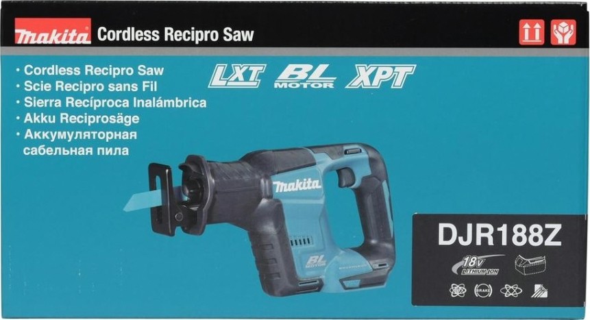 Пила сабельная аккумуляторная MAKITA DJR 188 Z с бесщеточным двигателем без АКБ и З/У [DJR188Z]