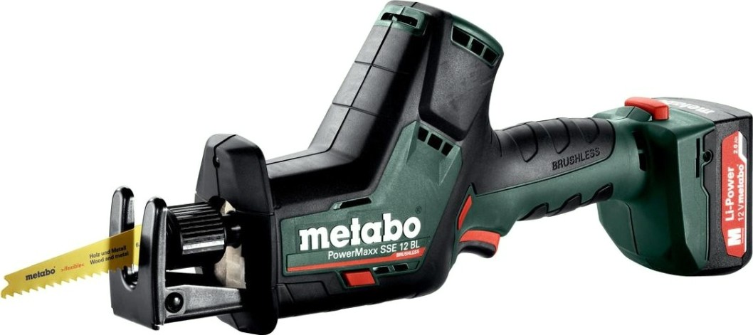 Пила сабельная аккумуляторная METABO SSE 12 BL 2х2.0 А.ч. [602322500]