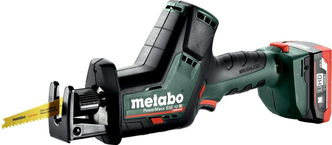 Пила сабельная аккумуляторная METABO SSE 12 BL 2х4.0 А.ч. LiHD [602322800]