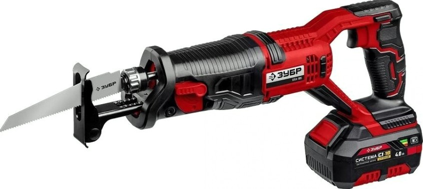 Пила сабельная аккумуляторная ЗУБР Мастер СПЛ-185-41 18v (1 x 4Ач) [спл-0185-041]