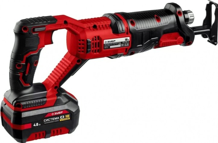 Пила сабельная аккумуляторная ЗУБР Мастер СПЛ-185-41 18v (1 x 4Ач) [спл-0185-041]
