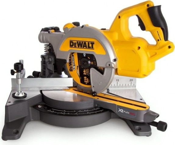 Пила торцовочная аккумуляторная DeWALT DCS 777 N FLEXVOLT, бесщеточная, без АКБ и З/У [DCS777N-XJ]