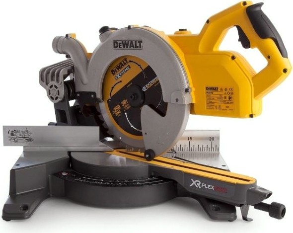 Пила торцовочная аккумуляторная DeWALT DCS 778 N FLEXVOLT, бесщеточная, без АКБ и З/У [DCS778N-XJ]