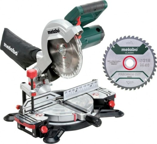 Пила торцовочная сетевая METABO KS 216 M [690874000] 2 диска