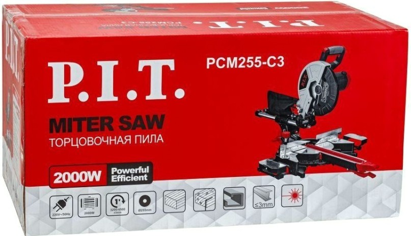 Пила торцовочная сетевая P.i.t. PCM255-C3