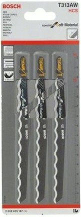 Пилки для мягких материалов BOSCH T1013AWP HCS (3шт) Special for Soft Material [2608667396]