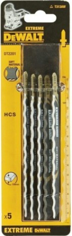 Пилки для мягких материалов (нож) DeWALT HCS T331AW 125х152х100 мм (5шт) DT2201-QZ [DT2201-QZ]
