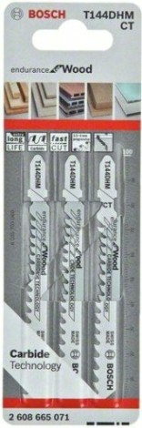 Пилки по дереву BOSCH T144DHM (уп.3шт.) CARBIDE Endurance for Wood [2608665071]