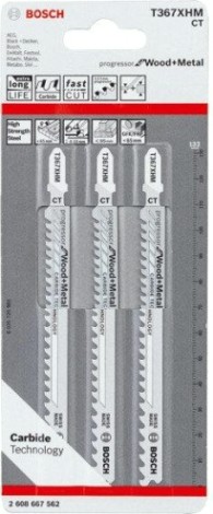 Пилки по дереву BOSCH T367XHM (уп.3шт.) CARBIDE [2608667562]