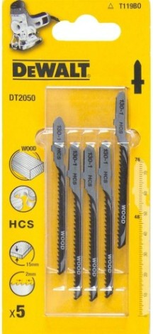 Пилки по дереву DeWALT HCS T119BO 82х54х2.0х15мм (5 шт) DT2050-QZ [DT2050-QZ]