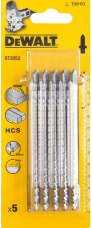 Пилки по дереву DeWALT HCS T301СD 100х68х60 мм (5шт) DT2052-QZ [DT2052-QZ]