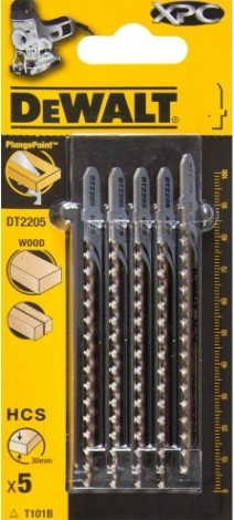 Пилки по дереву DeWALT XPC T1010В 100х75х4.0х30мм (5 шт) DT2205-QZ [DT2205-QZ]