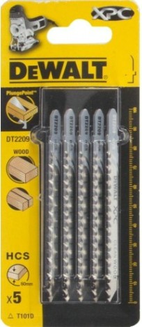 Пилки по дереву DeWALT XPC T101D 100х75х4.2х60 мм (5 шт) DT2209-QZ [DT2209-QZ]