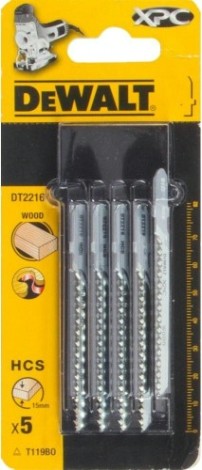 Пилки по дереву DeWALT XPC T119BO 82х54х2.0х15мм (5 шт) DT2216-QZ [DT2216-QZ]