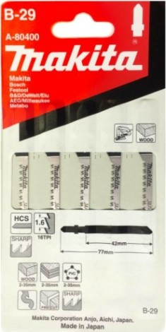 Пилки по дереву MAKITA A-80400 в-29, 5 шт.