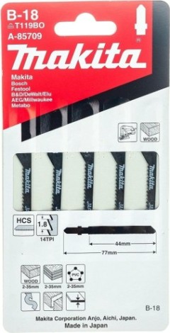 Пилки по дереву MAKITA A-85709 в-18, 5 шт.