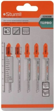 Пилки по дереву Sturm T119BO 5шт. криволинейный рез [5250308]