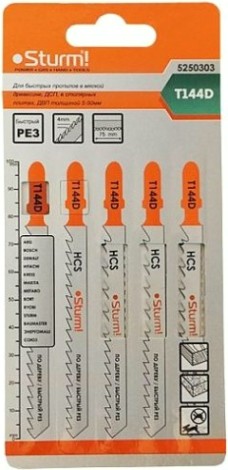 Пилки по дереву Sturm T144D 5шт. быстрый рез [5250303]