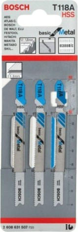 Пилки по металлу BOSCH T118А (3шт.) [2608631507]