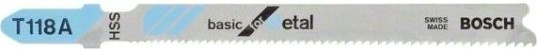 Пилки по металлу BOSCH T118А HSS (25шт.) Basic for Metal [2608638470]