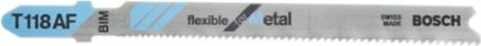 Пилки по металлу BOSCH T118АF HSS (100шт.) Flexible for Metal [2608634774]