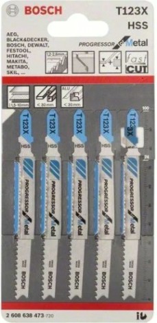 Пилки по металлу BOSCH Т123Х (5шт.) [2608638473]