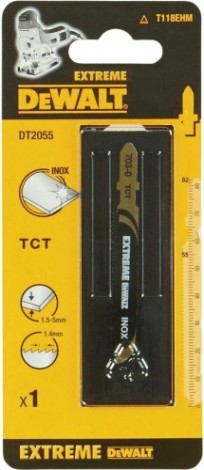 Пилки по металлу DeWALT HCS T118EHM INOX 82х55х60 мм (1шт) DT2055-QZ [DT2055-QZ]