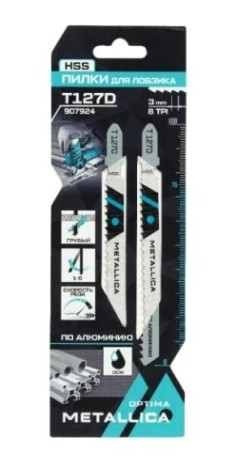 Пилки по металлу METALLICA Optima T127D 100/75мм шаг 3мм, HSS быстрый рез, по алюминию 2шт [907924]