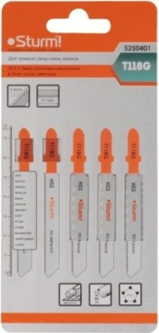 Пилки по металлу Sturm T118G по металлу 2шт. для тонких цветных металлов [5250701]