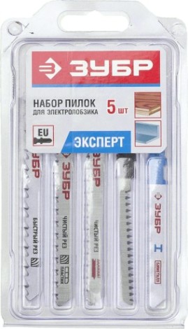 Пилки универсальные ЗУБР ЭКСПЕРТ по дереву и металлу, t-хвостовик, пластик. бокс, 5 [15580-H5]