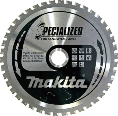 Пильный диск для сэндвич-панелей MAKITA 165х 42тх20 дерево B-63133 [B-63133]