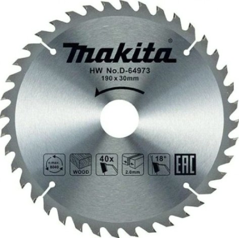 Пильный диск MAKITA 190х 40тх30 дерево (D-64973) STANDARD [D-64973]