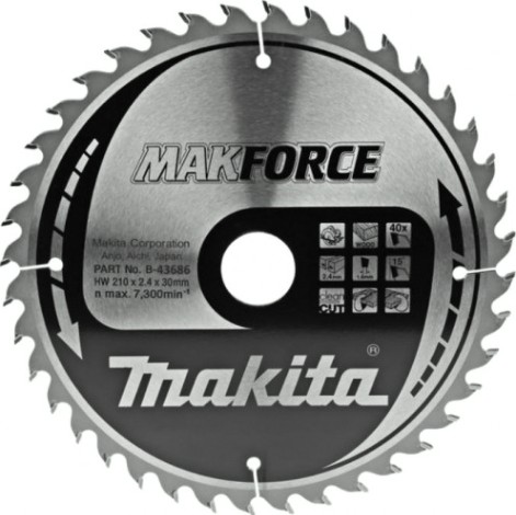 Пильный диск MAKITA 210х40тх30 дерево (M-FORCE) B-43686 [B-43686]