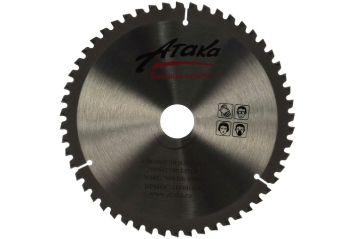 Пильный диск по алюминию АТАКА 210*54T*30 ч/рез отриц. профи [8077810]