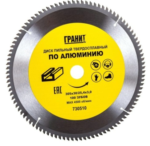 Пильный диск по алюминию ГРАНИТ 305х30/25,4_100зуб_3,0мм [730510]