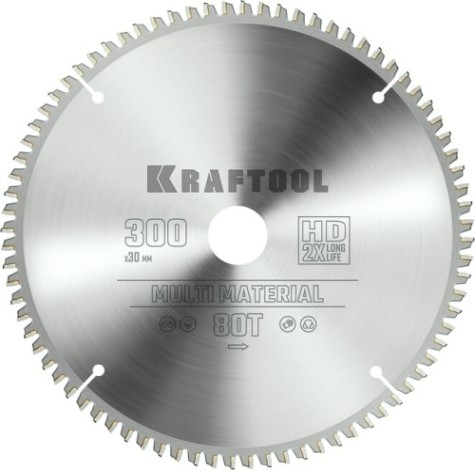 Пильный диск по алюминию KRAFTOOL Multi Material 300х30мм 80T [36953-300-30]