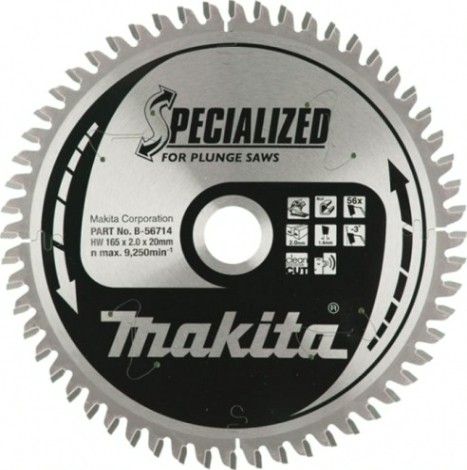 Пильный диск по алюминию MAKITA 165х20х1,4х56 для (для dsp600) [B-56714]