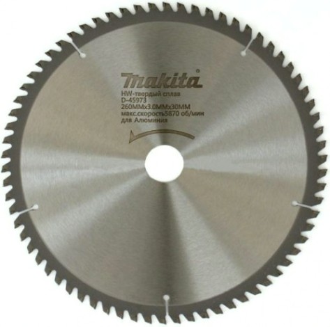 Пильный диск по алюминию MAKITA 260х 70тх30 (D-45973) [D-45973]