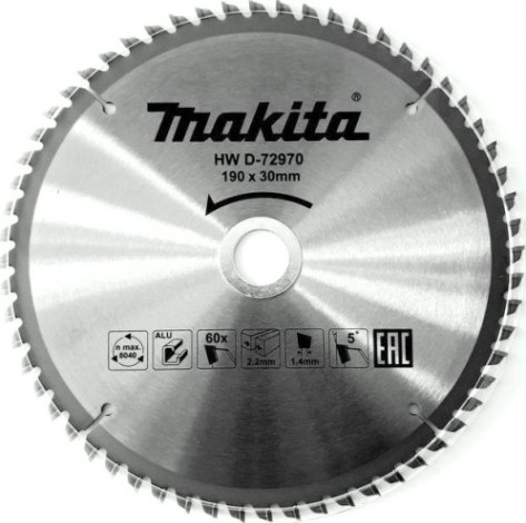 Пильный диск по алюминию MAKITA D-72970 190x30/20x1.4x60t