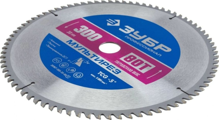 Пильный диск по алюминию ЗУБР Мультирез 300x30мм 80т [36907-300-30-80_z01]