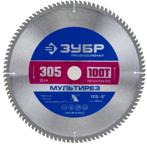 Пильный диск по алюминию ЗУБР Мультирез 305x30мм 100т [36907-305-30-100_z01]